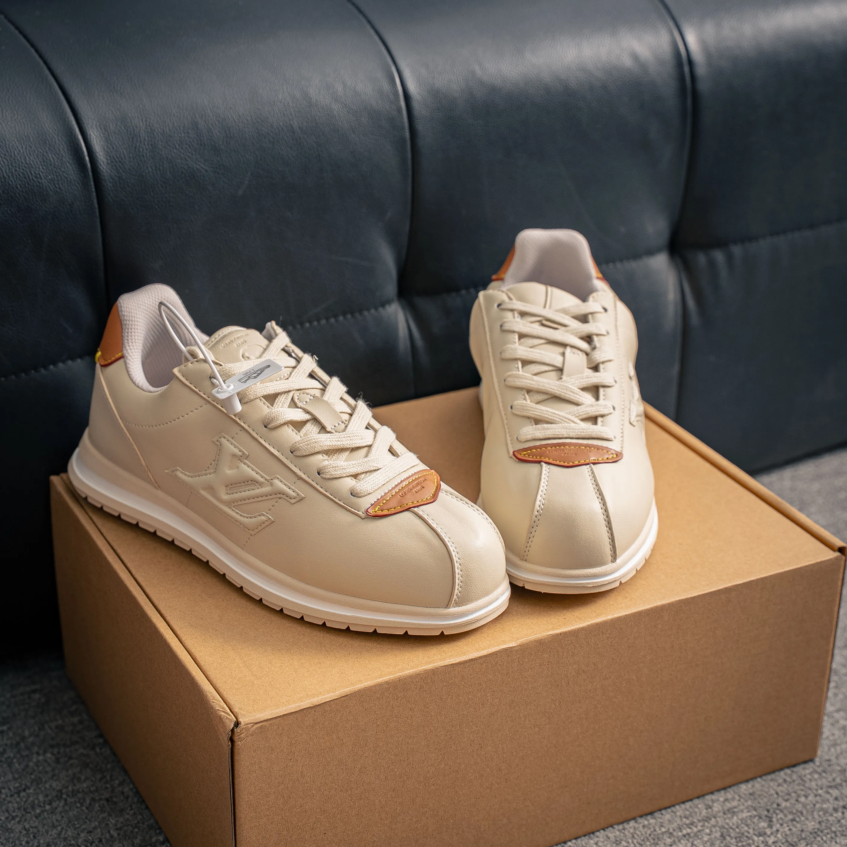 # LOUIS VUITTON x Nigo lv Buttersoft Cowhide Leather FW 25 Lace-Up Low-Top Shoes Same Style